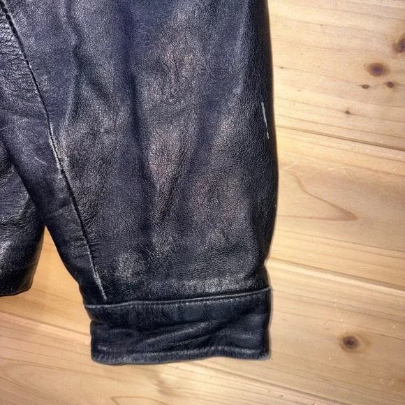 Wilsons Leather Pelle Studio Jacket Mens Large Black Thinsulate Bomber Jacket